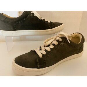 Frye Kerry Suede Sneakers Women 8.5 Fatigue Green Low Top Comfort Trainers Shoes